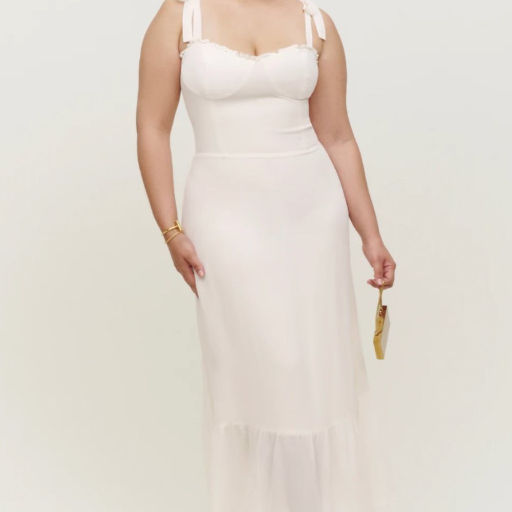 REFORMATION Nikita Dress, white, size 14